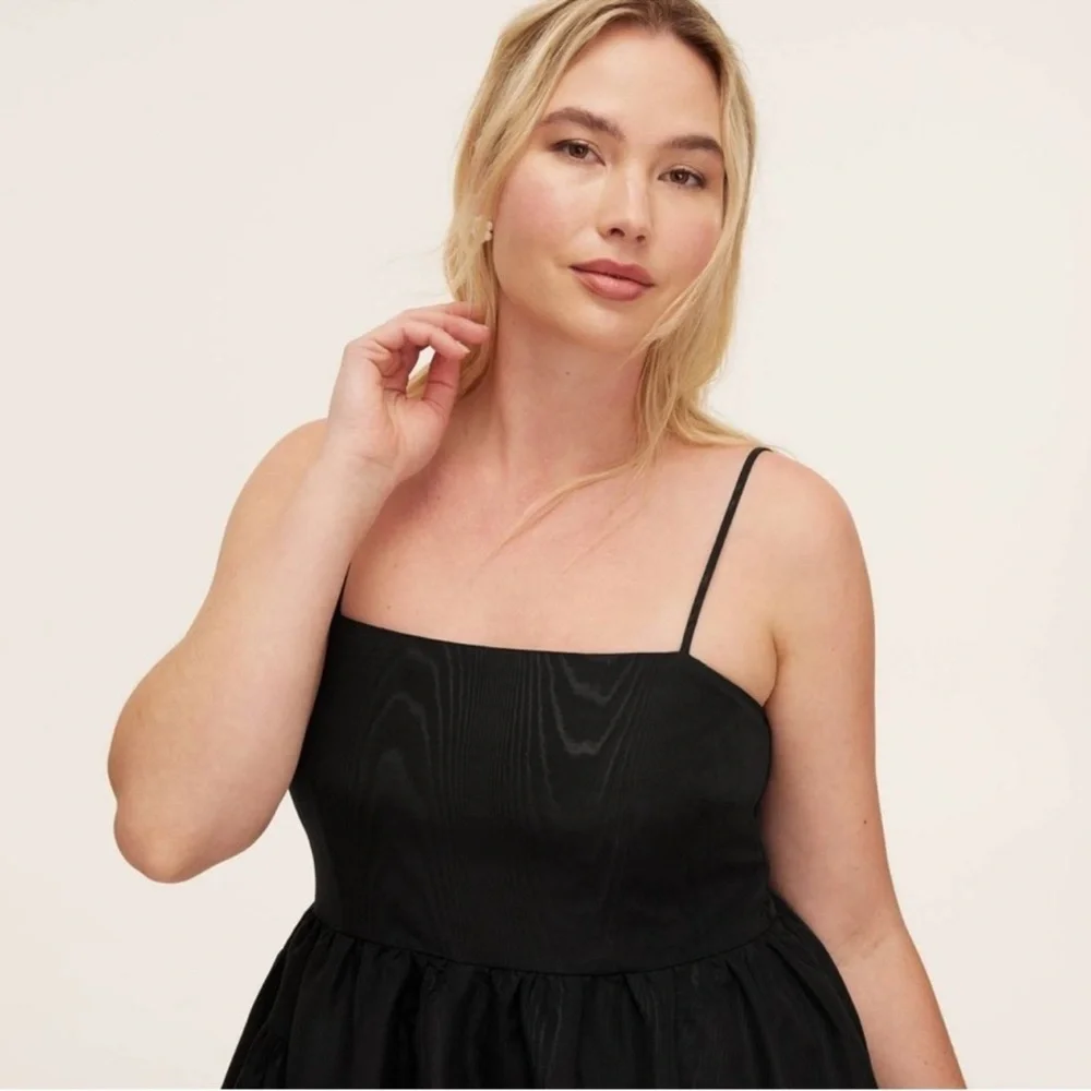 Kate Spade New York for target Black Women's Tiered Ruffle Midi Tank Dress L